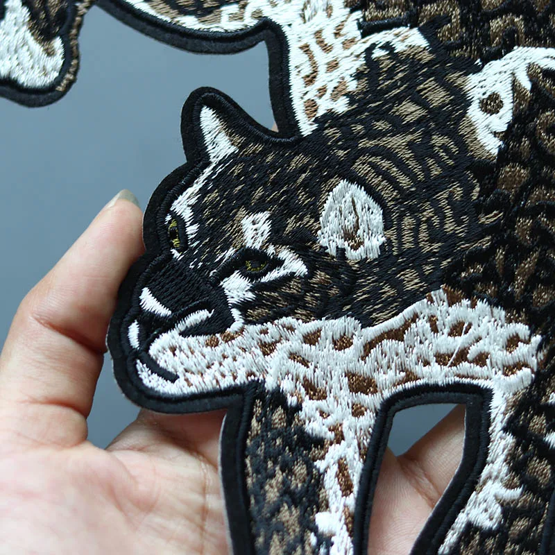 New Exquisite Embroidered Men's Clothes Decorative Patches Animal Embroidery Cloth Patch Hyena Iron On Patches