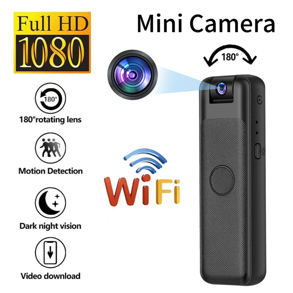 1080P HD Mini Camera Pen Portable Recorder Outdoor Sports Photography Pen Night Vision Camera 180 Rotating Camera support 128G