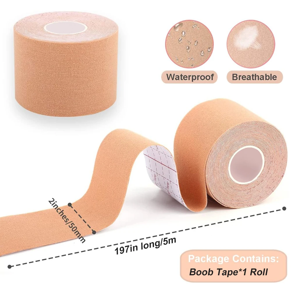 1 rolka taśmy kinezjologicznej, wodoodporna taśma sportowa 5 cm x 5 m, nieobcięta taśma kinetyczna, elastyczna taśma mięśniowa, taśma sportowa, taśma na kolano dla — zdjęcie 6