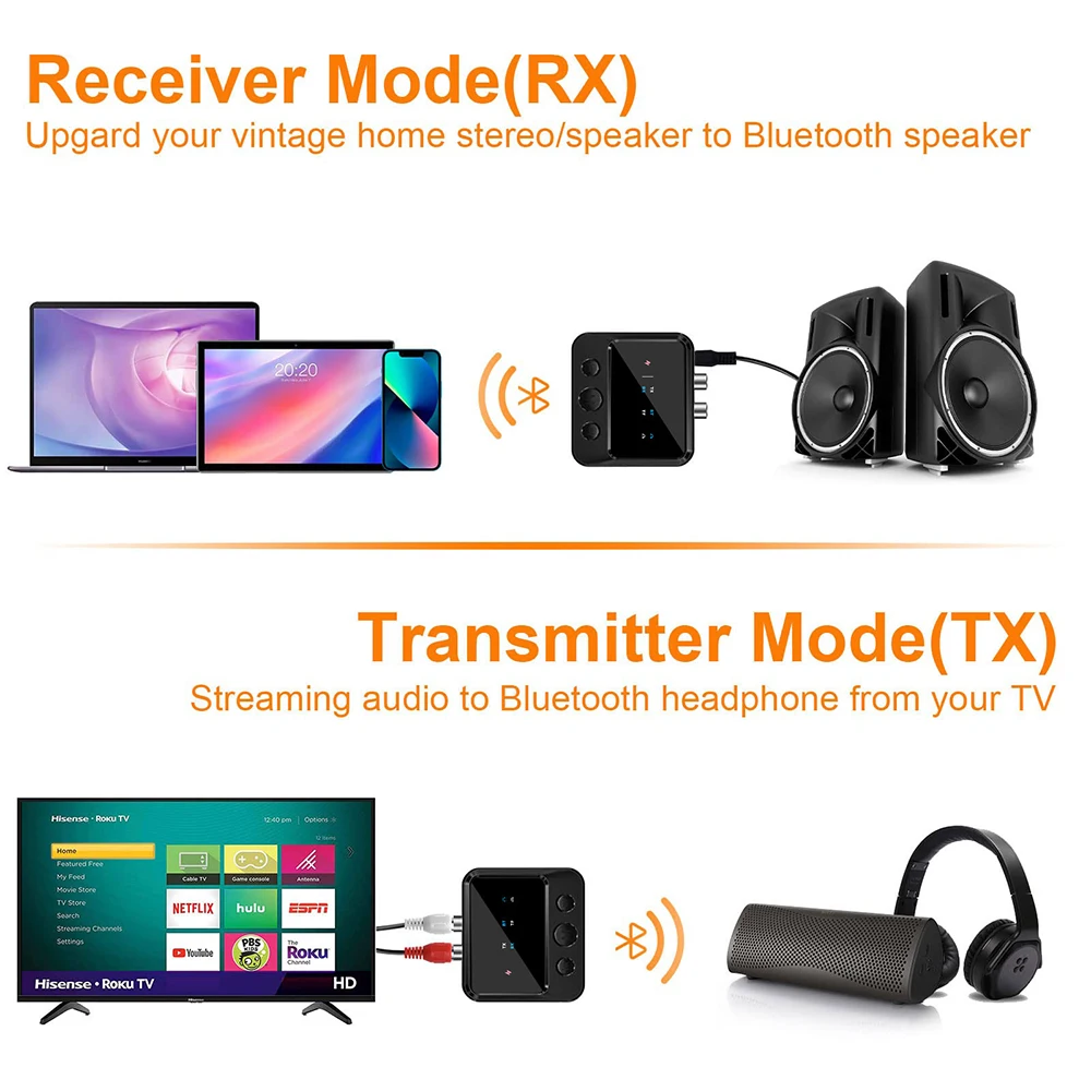 Bluetooth-compatible Audio Receiver Transmitter 5.4 Wireless Adapter 3.5mm AUX RCA for TV PC Headphones for Old Audio Speaker view 3
