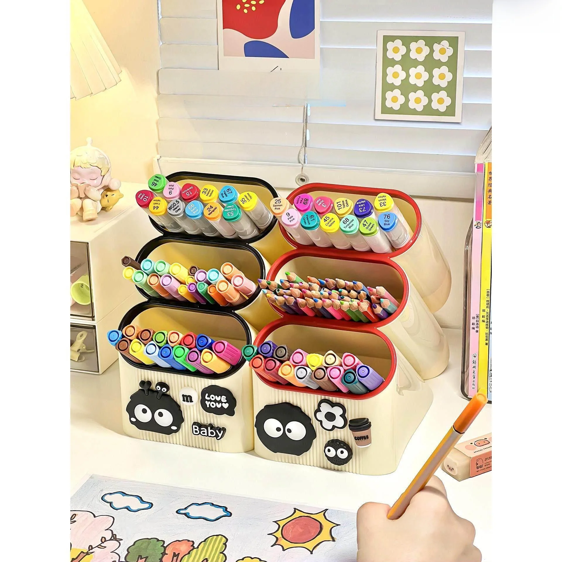 large-capacity-student-pen-holder-boys-girls-desk-organizer-drawing-pens-pens-storage-box-school-office-supplies