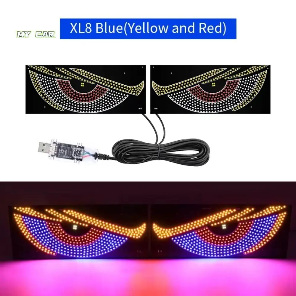 

Светодиодный дисплей Devil Eyes Light Matrix Pixel Panel Cool Car Декоративный свет Мигающая многорежимная лампа Грузовик Свет Devil's Eye