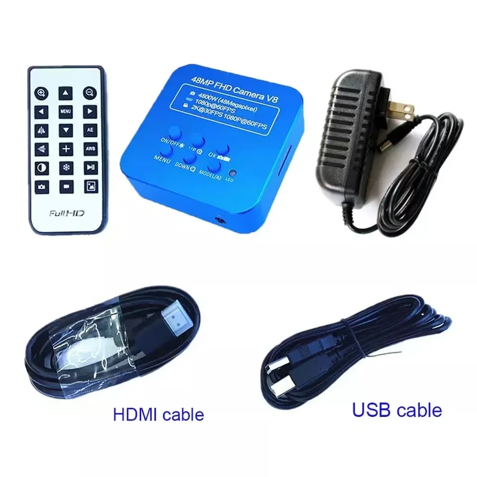 Mikroskop cyfrowy przemysłowy 48MP HD USB z CCD do nagrywania wideo, do inspekcji szkolnej, badań i edukacji.