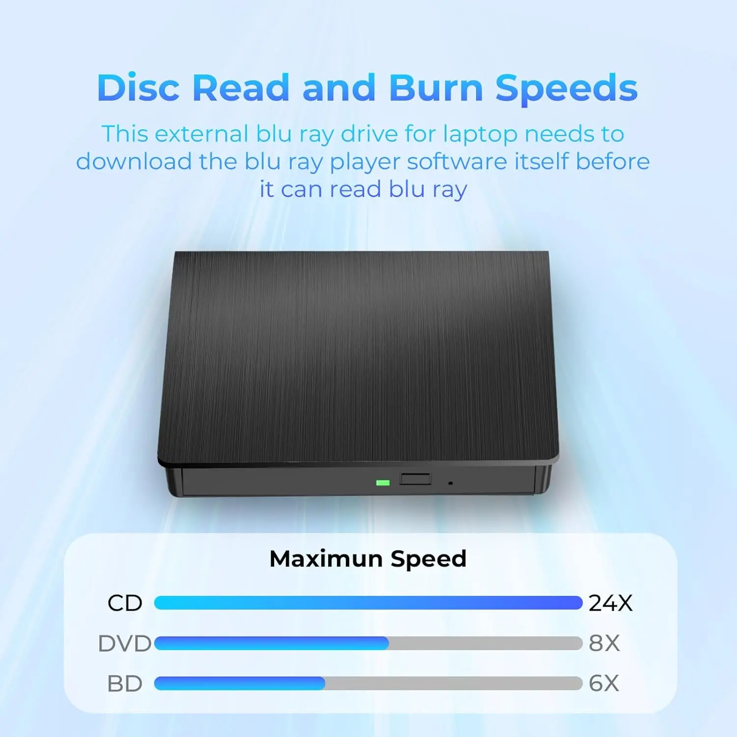محرك بلو راي خارجي، USB 3.0/Type-C محمول ثلاثي الأبعاد بلو راي، مشغل DVD CD BD محرك الأقراص الضوئية للكمبيوتر المحمول المكتبي #2
