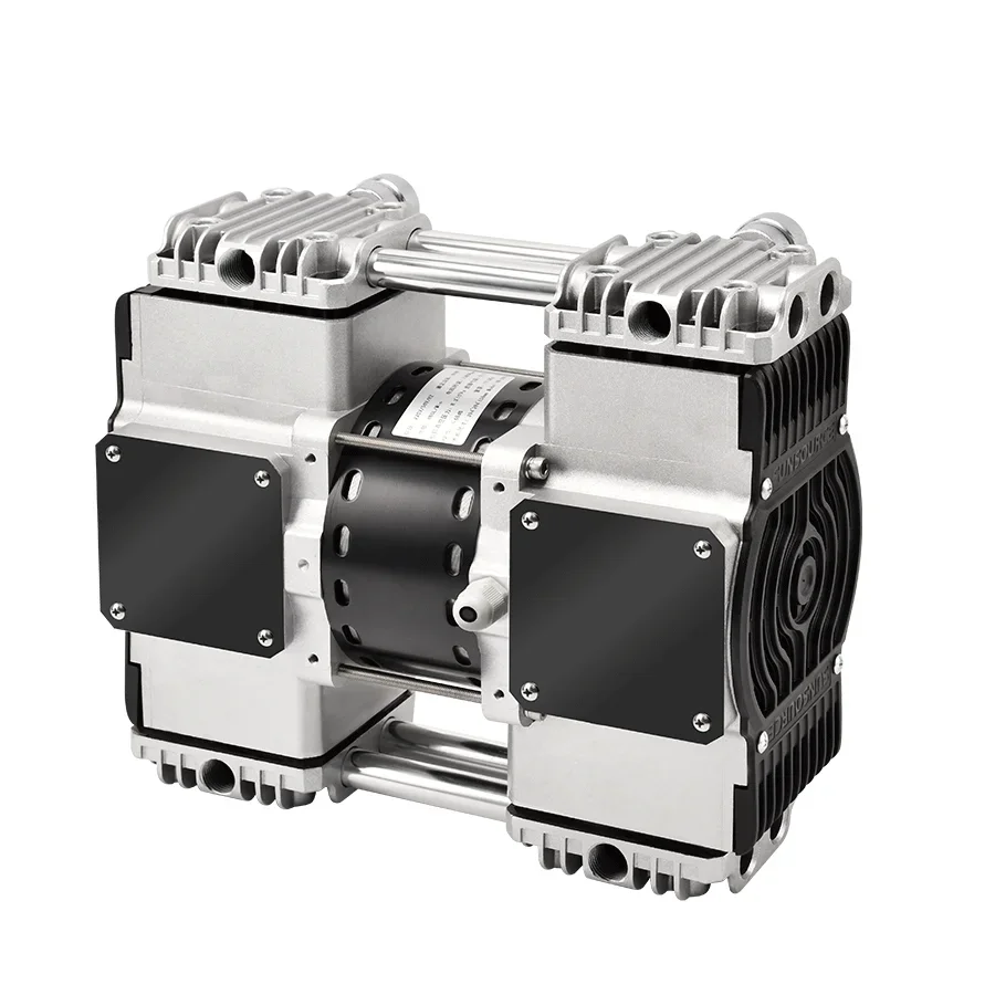 Strong Suction 480 L/min Dry Piston Twin Piston Oilless Vacuum Pump for CNC