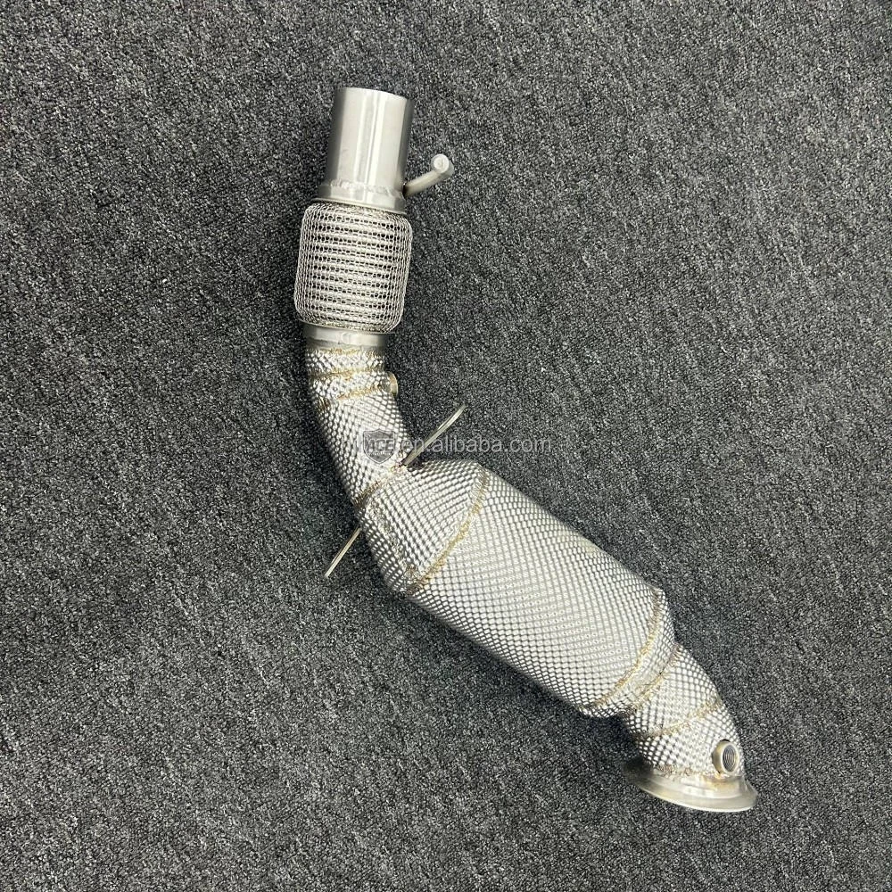 For BMW F30 316I N13 SS304 Stainless Steel Performance Exhaust System Catless Downpipe with Heat Shield