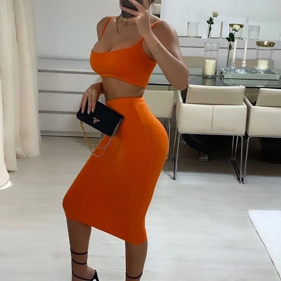 Summer Soild Backless Women Short Sets 2 Piece Set Women Clothing