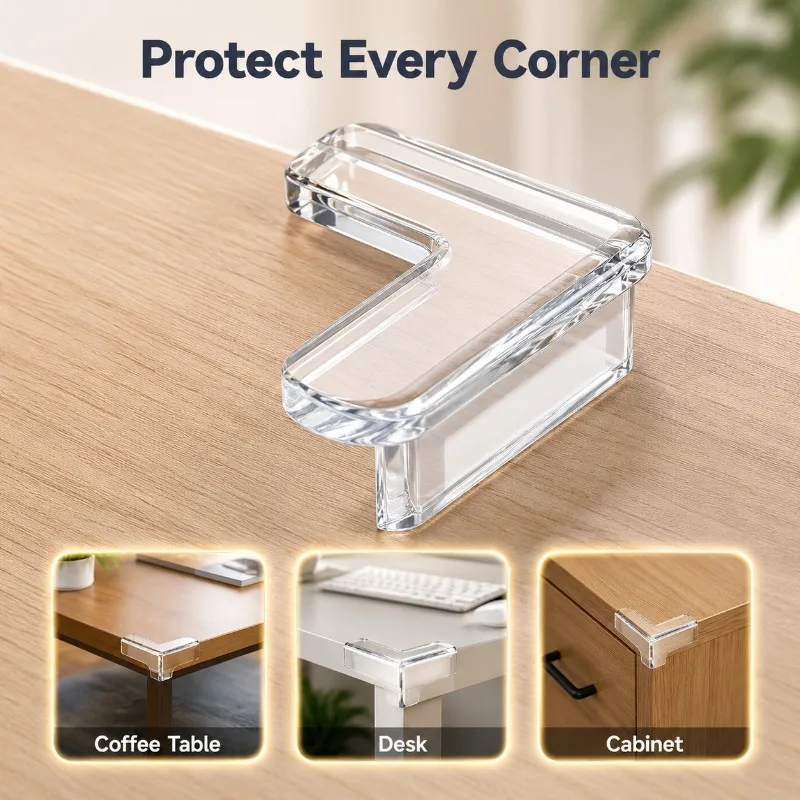 Transparent Silicone Table Corner Guards Buffer Sharp Furniture Edges Flexible Soft Wrap Prevents Toddlers From Painful Bumps