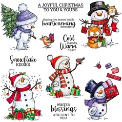 Mangocraft Winter Snowman świąteczne prezenty do wycinania matryc z przezroczystego znaczek Scrapbooking do ręcznego dekorowania albumów metalowych matryc silikonowe stemple do ozdoby do kartek