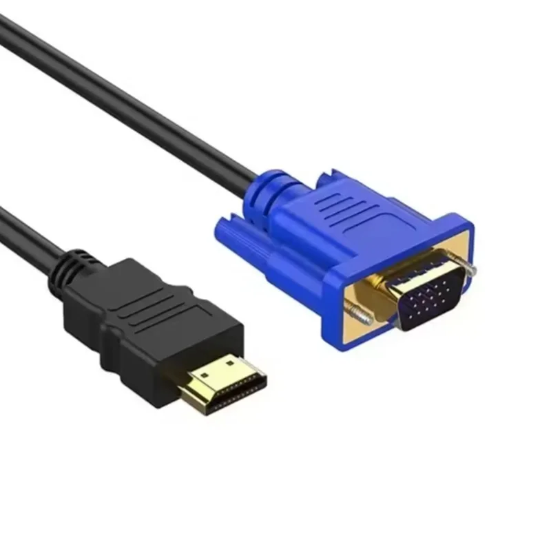 Cable adaptador HDMI de 1,8 M a VGA 1080P HD Cable macho a vídeo para HDTV PC portátil Cable de vídeo adaptador compatible con 1080P