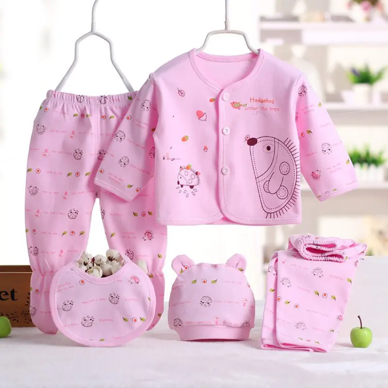 Children\'S Clothing Baby Wool Hedgehog Newborn Set Pure Cotton Five 0-3M Baby Clothes Spring Autumn Pure Cotton Underwear Set