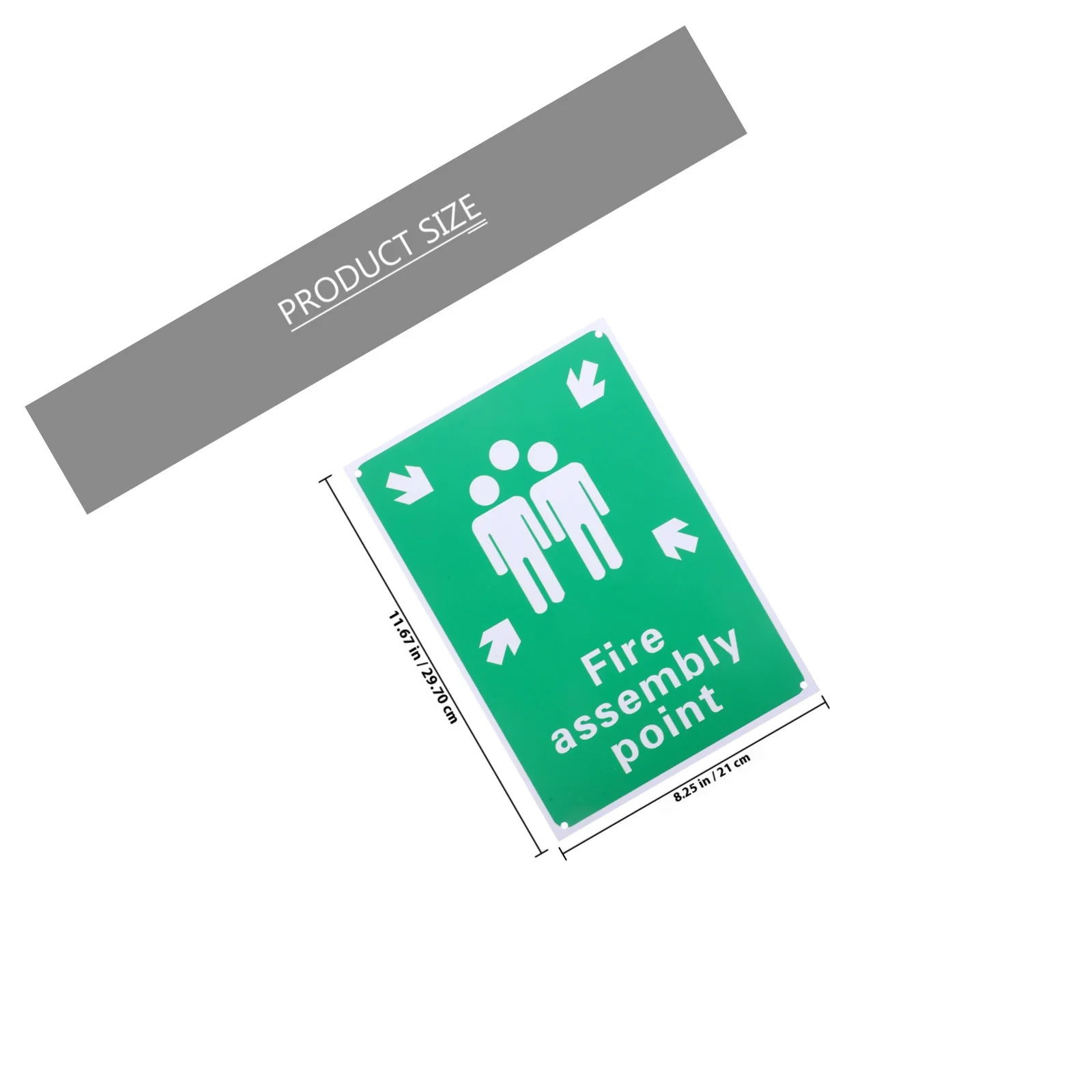 Fire Assembly Point Sign Aluminum Emergency Symbol Text Easy Install for Playground Office Safety Fire Assembly Point Sign