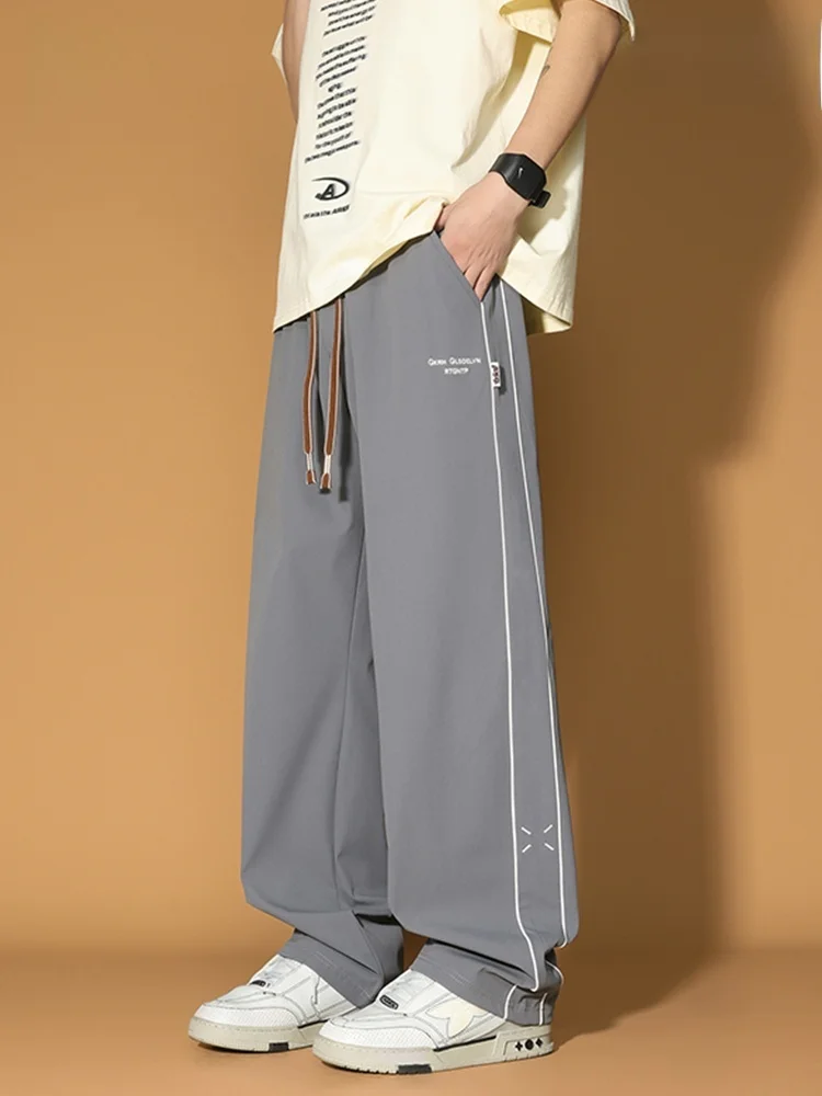 KITH الرجال عارضة الحرير الجليد مستقيم الساق السراويل الأمريكية شارع العليا السراويل الطويلة Faionable الشباب ربيع الخريف ارتداء