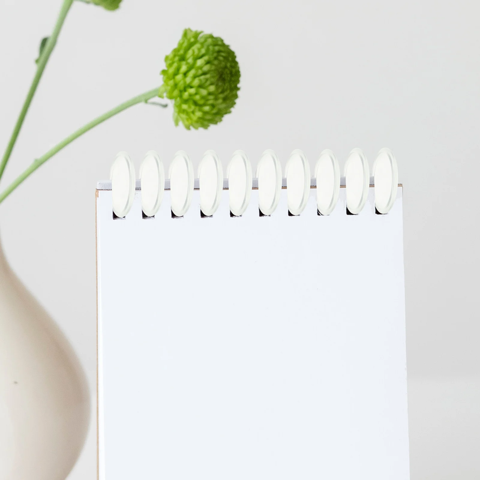 55 Pcs Loose Leaf Disc The Notebook Round Binder Tool Transparent Discs Abs for Planner Planners Binding Buckles Clear