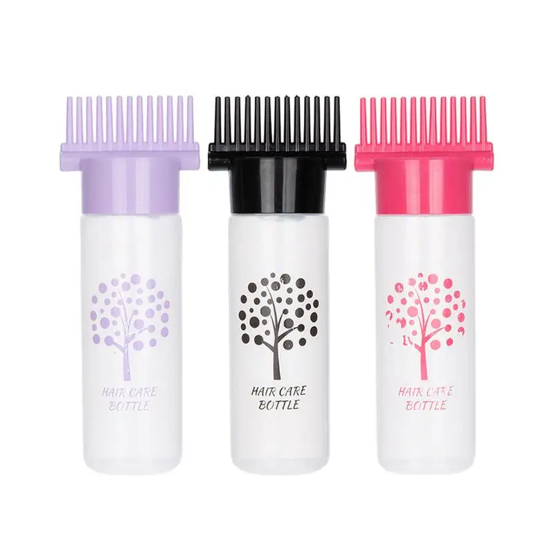 1pcs Hair Dye Bottle Shampoo Hair Coloring Dyestuff Applicator Bottle With Comb Teeth Root Comb Applicator Bottle For Hair Oil