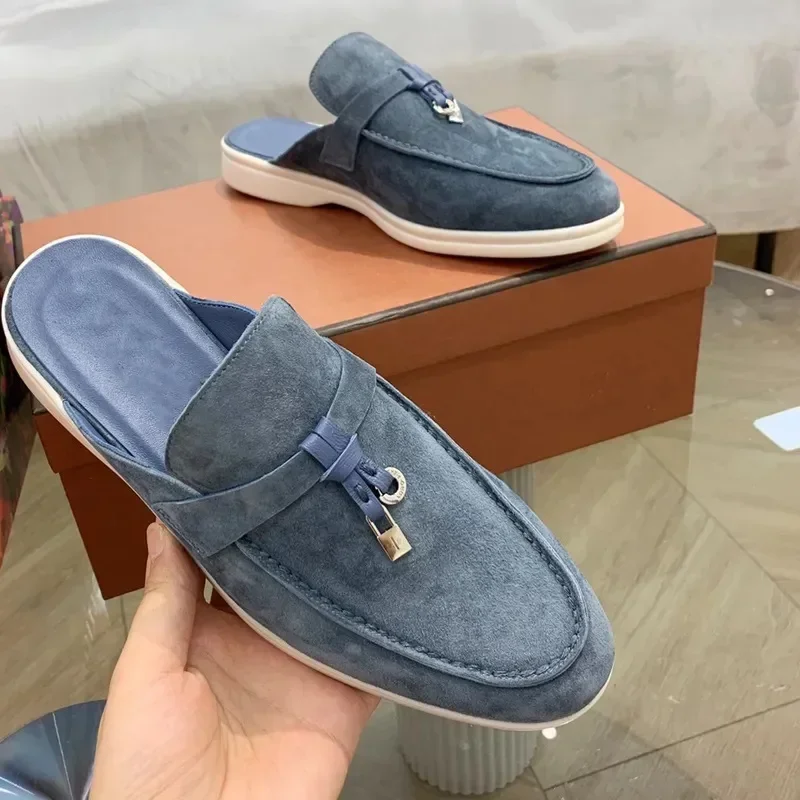 Scarpe vulcanizzate da donna pantofole per donna mocassini Casual con punta tonda scarpe pantofole di marca di lusso di design semplice 2024 nuove