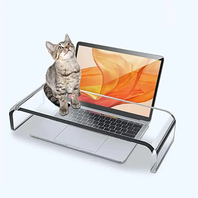 Imagem -02 - Clear Desk Monitor Stand para Laptop Suporte para pc Computador Riser Armazena