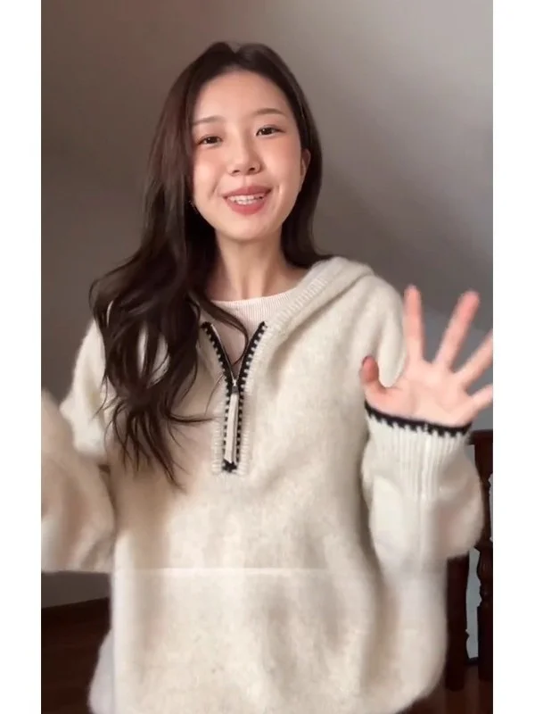 Femmes tricots à capuche longue Sve paresseux Sle automne hiver nouveauté décontracté haut de gamme sensation coupe ample confortable pull