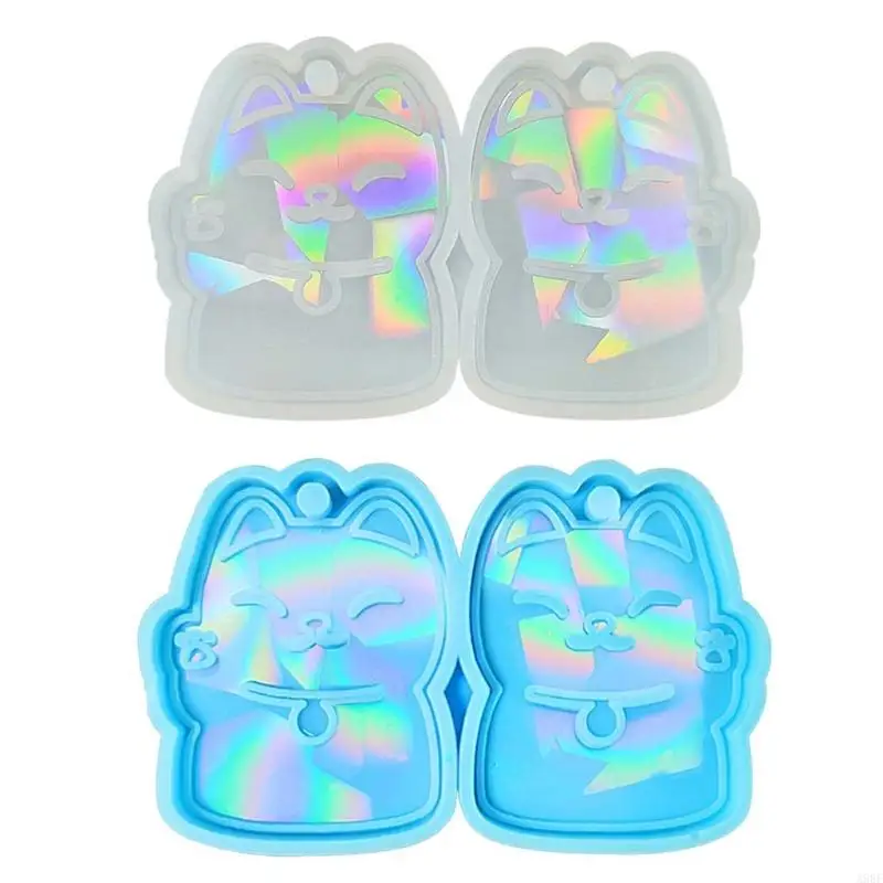 A9BF Light Keychain Pendant Silicone Mold Lucky Earrings Mold DIY Ornaments Mould for Birthday Gift