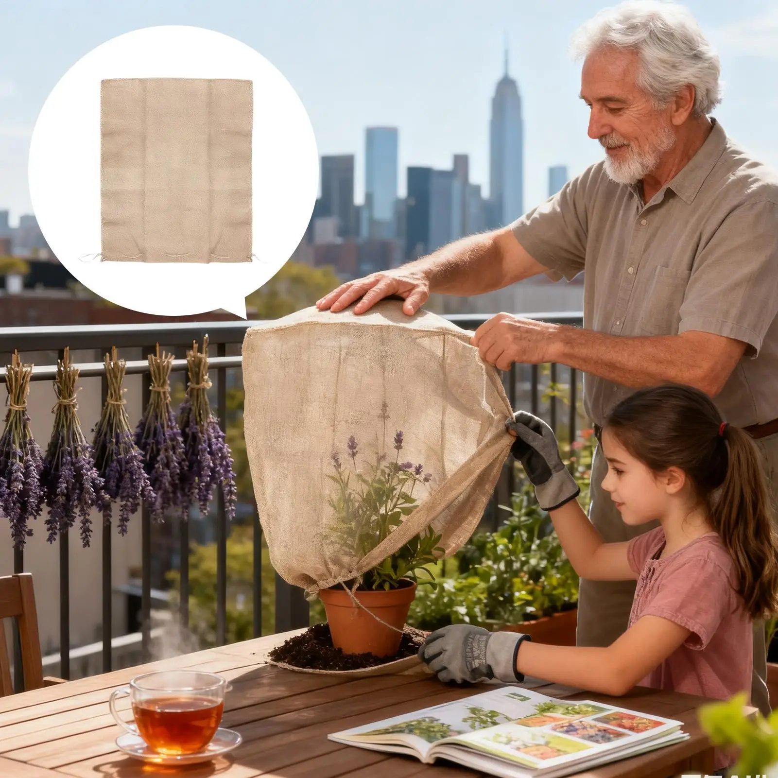 

Морозные тряпки для уличных растений, защита из мешковины с шнурком, одеяла для растений для наружного сада, патио, теплицы, овощей