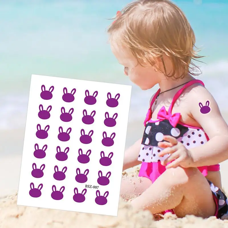 Sunscreen Reminder Stickers Test stickers for UV protection Outdoor Use UV Detection Sticker for Picnics Beaches Parks Hiking