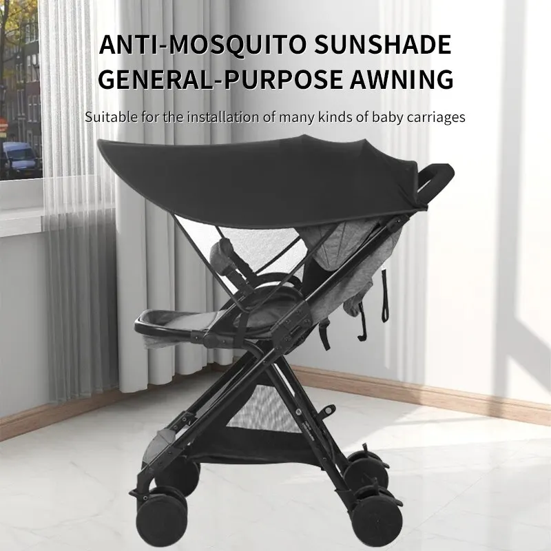 

Защита от солнца на открытом воздухе для детских колясок. Установка от комаров и солнцезащитного козырька. Простой универсальный солнцезащитный козырек 2-в-1.