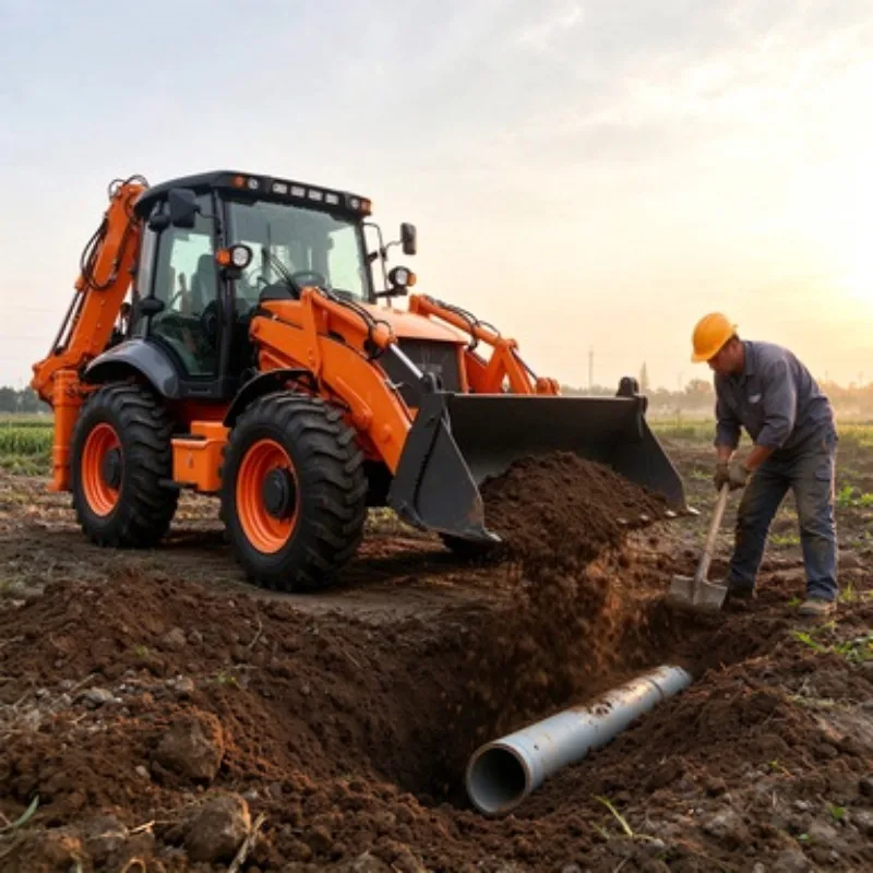 4WD Backhoe Loader Loader Backhoe with Attachment for Large Earthmoving Project Work Use Site Project Work Use Site