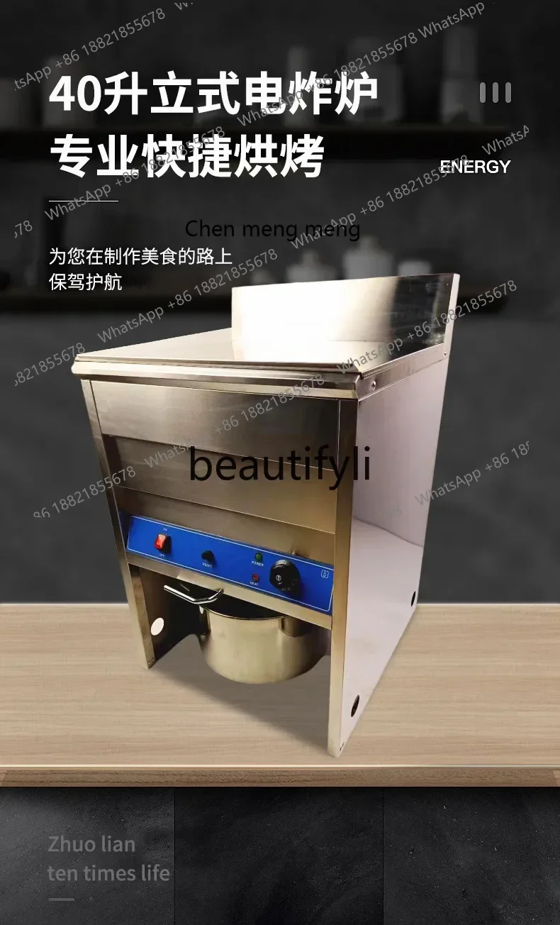 

Vertical Electric Fryer Double Tank Electric Fryer Commercial Electric Heating Fried Dough Sticks and Skewers MachineX
