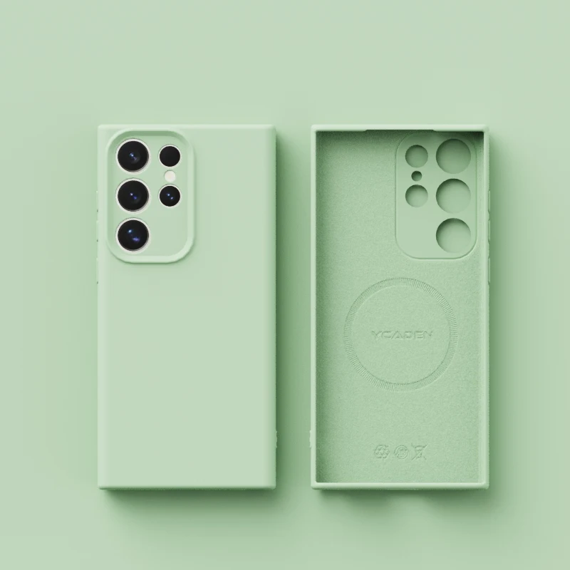 حافظات هاتف Magsafe فاخرة من السيليكون السائل لهاتف سامسونج جالاكسي S25 Ultra S24 23 22 Plus غطاء ناعم مغناطيسي للشحن اللاسلكي