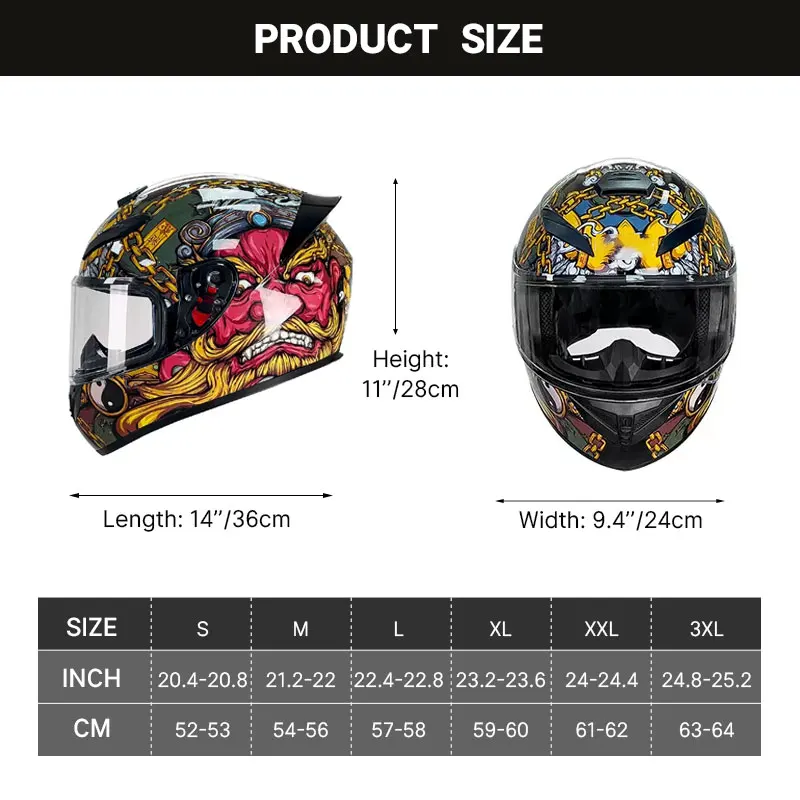 Motorcycle Helmet Full Face Helmet All Season Motocross Helmets HD Visors Capacete De Moto Casque Moto Equipment DOT Approved