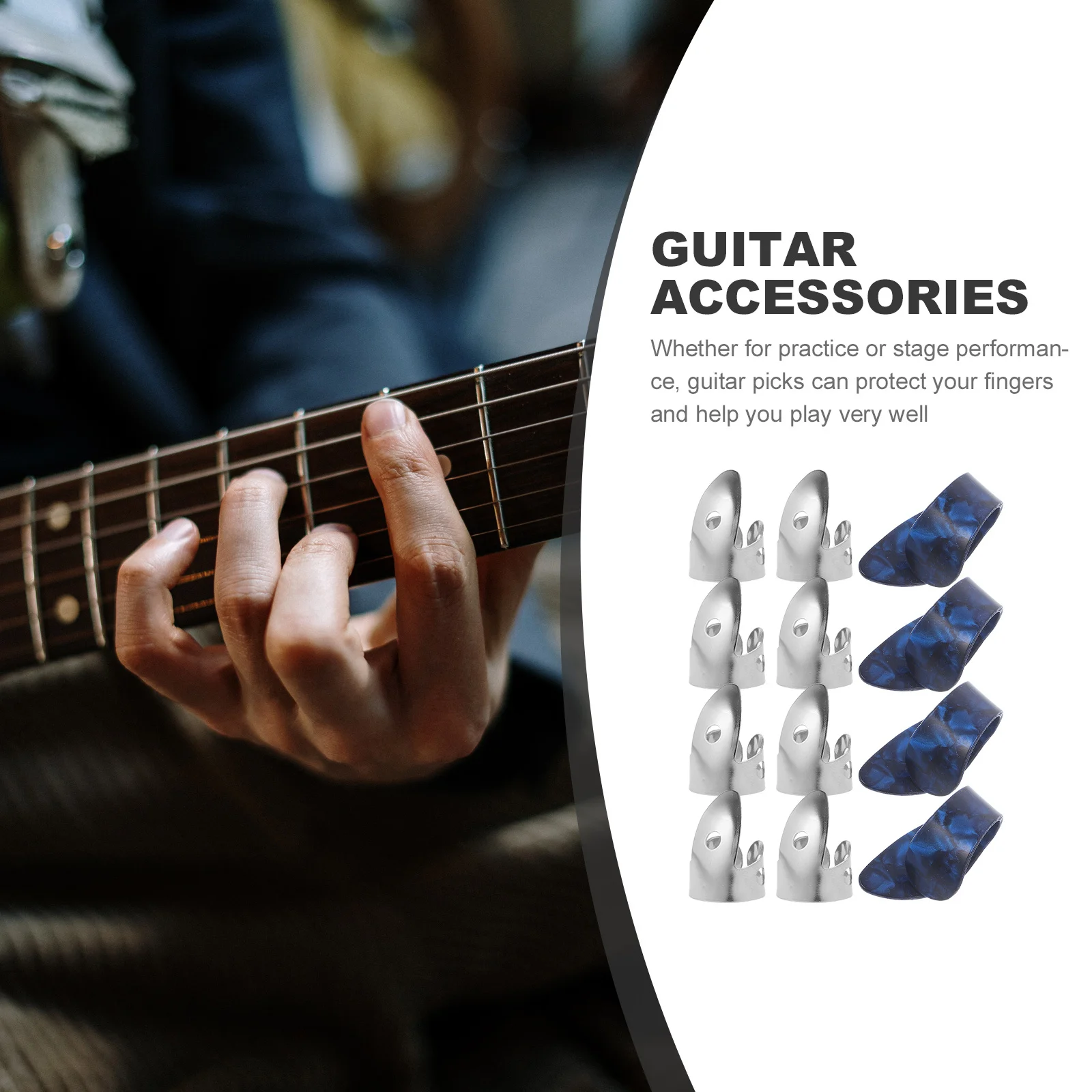 

12pcs Guitar Picks Small Thick Material For Electric Acoustic Bass Finger Thumb Protection Comfortable Grip Bulk Variety Pack