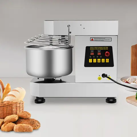 750W Rotating Food Mixer Machine for Making Bread & Pizza, Dough Kneading Machine with Food-Grade Stainless Steel Bowl (10L)