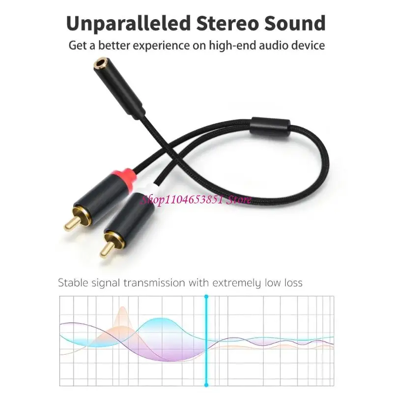 Male to 3.5Mm Female Stereo Break out Cable with Braided Outer Coating Metal Connectors Housings for Speaker Link, Receiver