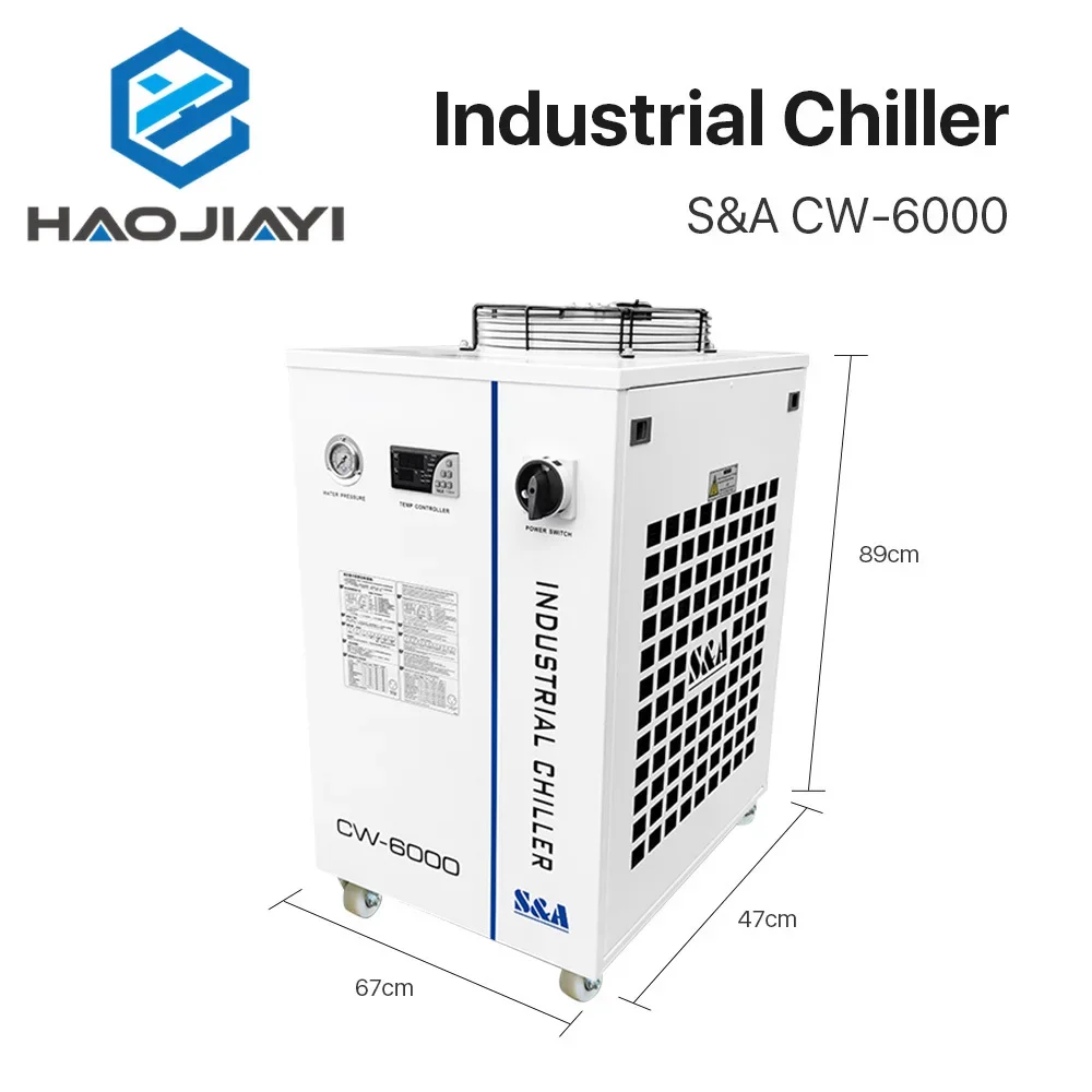 Original S& A Industrial Chiller CW-6000 70L/min Flow R-410a Refriferant 50/60Hz for Machine Water Colling System