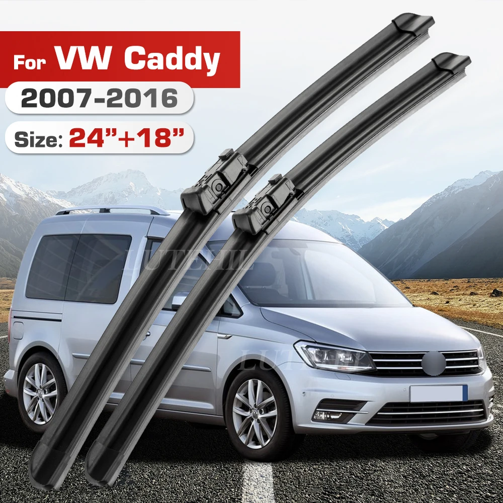 Wischer Für Volkswagen VW Caddy MK3 2007-2016 2008 2009 2010 2011 Front Klingen Windschutzscheibe Windschutz Fenster Pinsel 24 "+ 18"