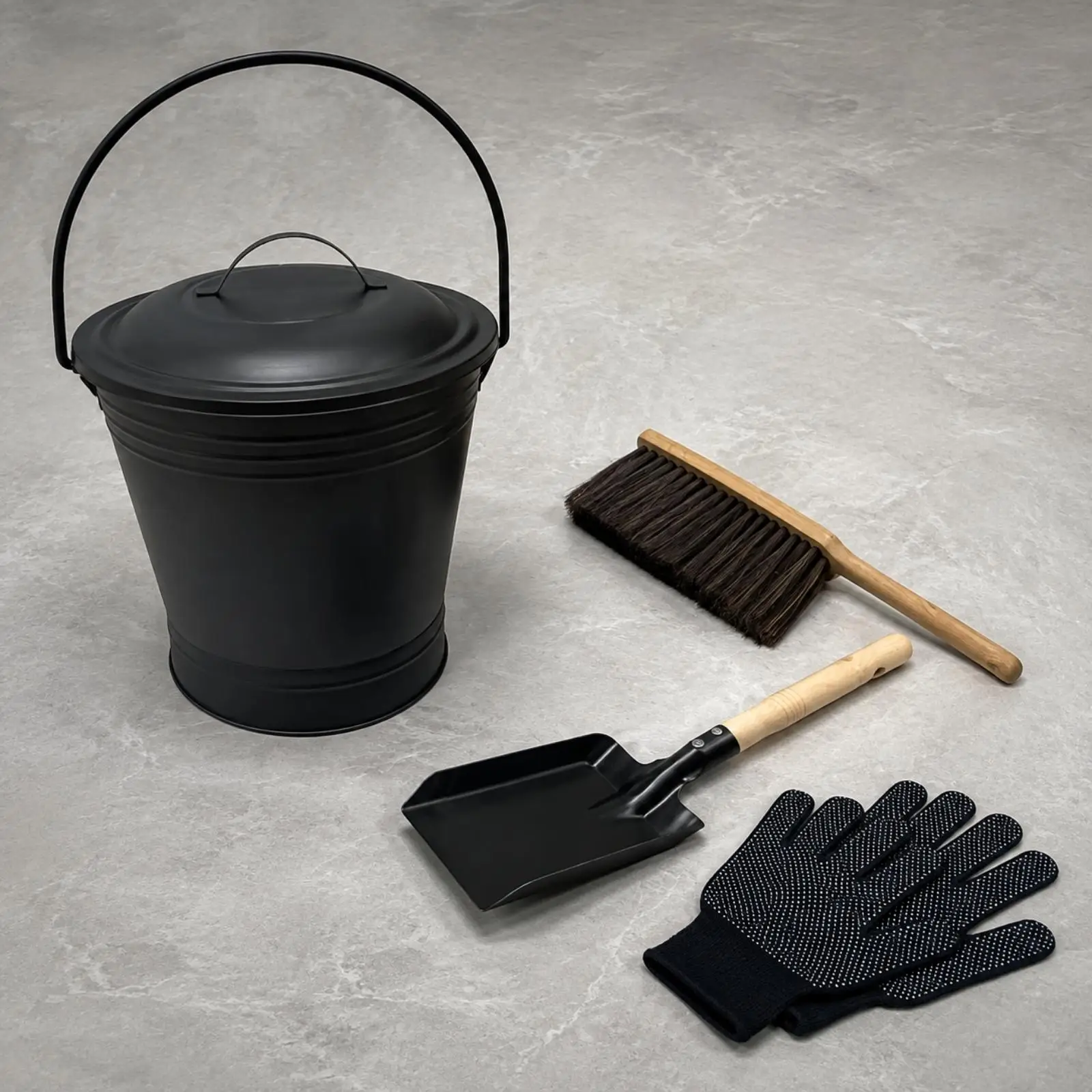 Ash Bucket with Shovel Iron Lid Fireplace Pail for Cold Ash Disposal Home Hearth Cleaning Accessory Ash Bucket with Shovel Iron Lid Fireplace Pail for Cold Ash Disposal Home Hearth Cleaning Accessory