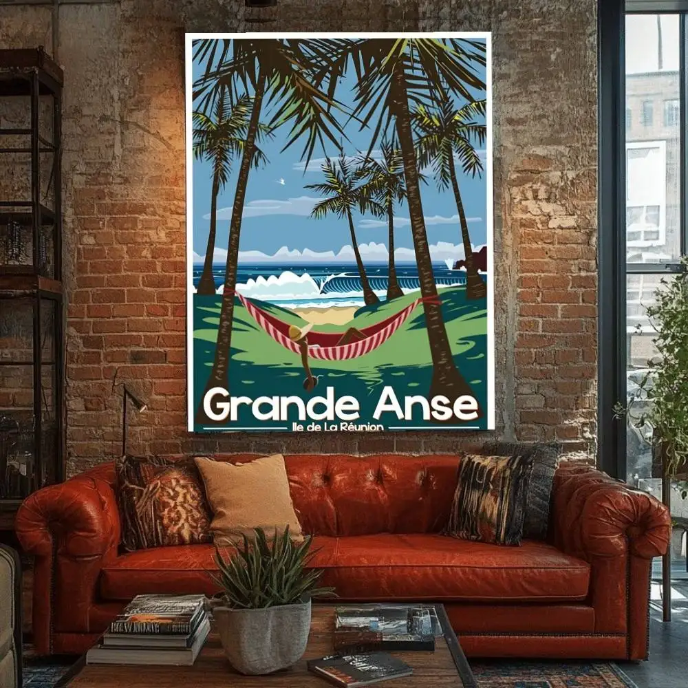 الفرنسية جزيرة ريونيون عطلة خمر السفر المشارك خمر الكلاسيكية الفن طباعة غرفة المعيشة ديكور المنزل ملصق فني الهدايا