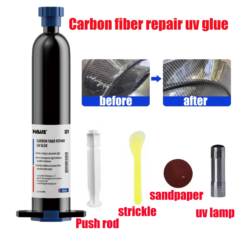 Carbon fiber repair uv glue transparent High strength Quick-drying super glue Carbon fiber glue Quick repair bonding super glue