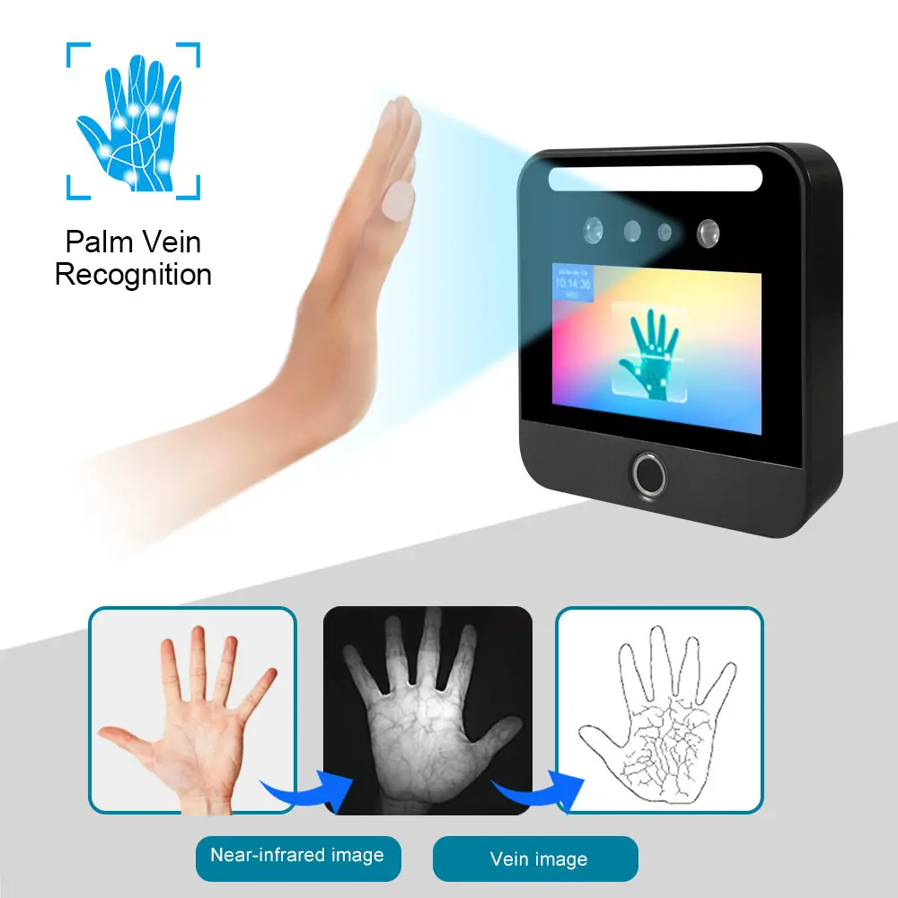 WiFi Biometric Face Recognition Fingerprint Attendance Machine Cloud Based TCP/IP Palm Vein Facial Recognition System for School