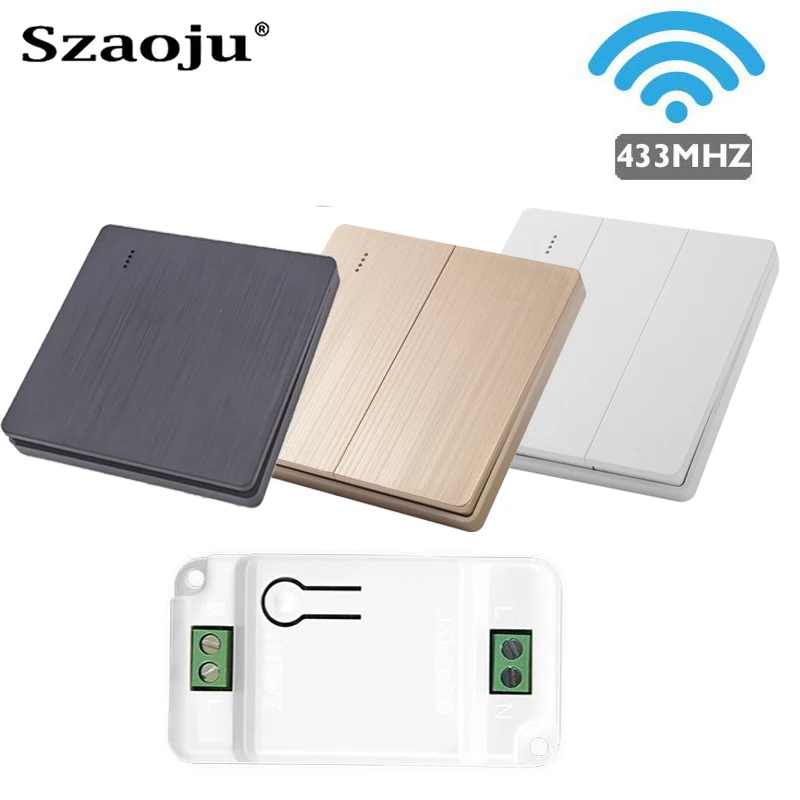 

Szaoju EU 1/2/3 Gang RF 433Mhz Wall Lamp Light Switch Smart Life AC 250V Wireless Control Smart Home Iterruptor Inteligente