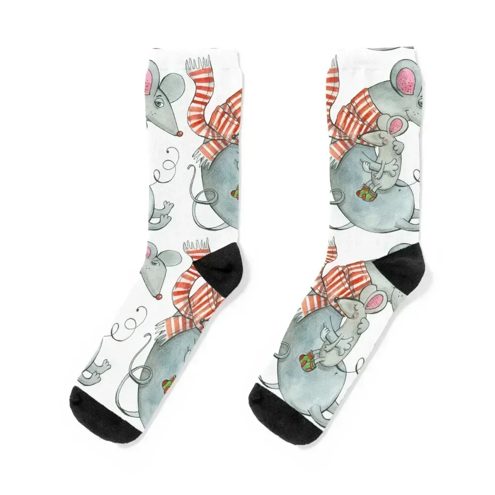 

Mouse family mother and child Socks fashionable luxury custom sports Socks Woman Men's