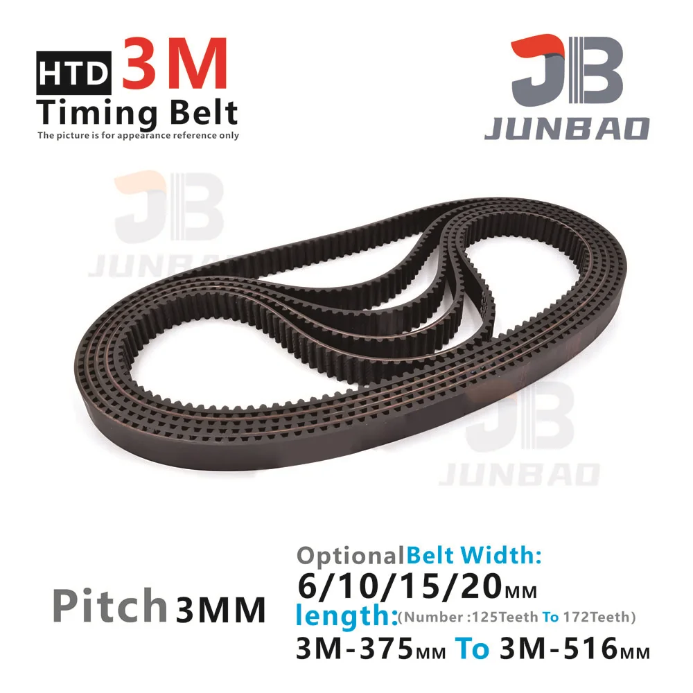 

Rubber Circular ARC Tooth HTD 3M Timing Belt Pitch Length LP=375 To 516MM 125 To 175Teeth Width 6 10 15 20 MM 3D Printer parts