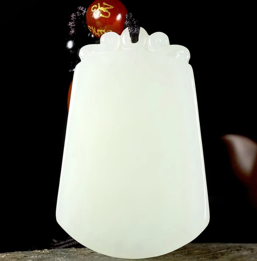 

Fine Jewelry Natural Hetian Nephrite Jade Ruyi Cloud Pattern Peaceful Brand Jade Pendant