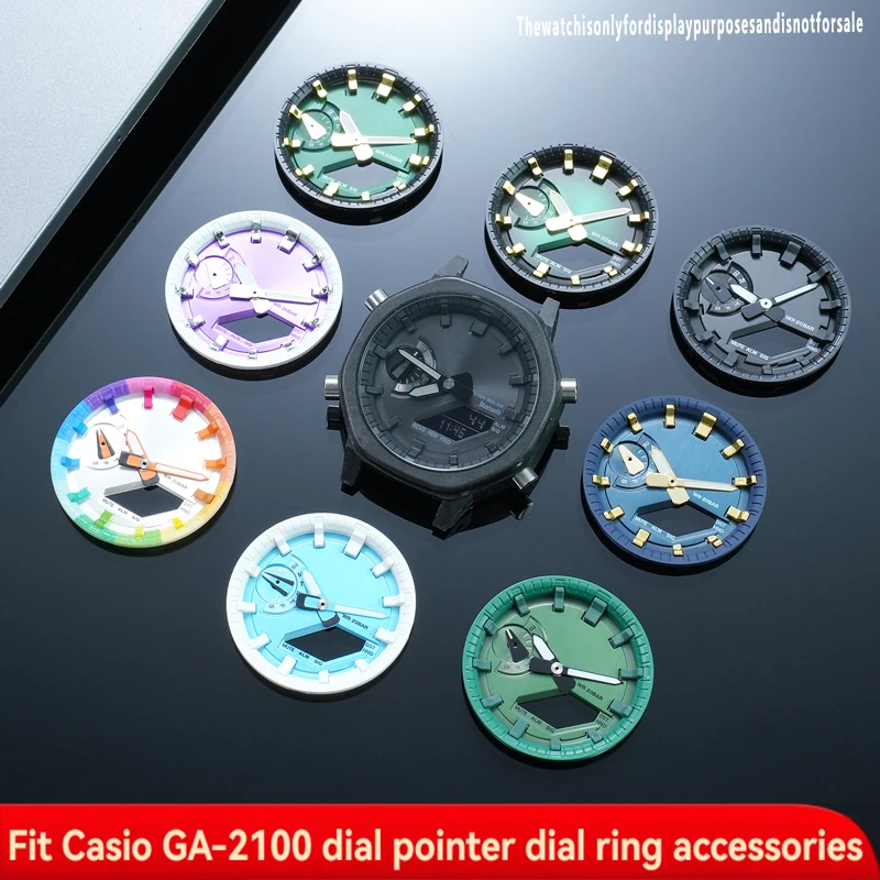 GA2100 Complete Luminous Mod Kit for Casio GA-2110 DIY Metal Dial Index Ring Set with Bezel & Hour Marker Upgrade Accessories