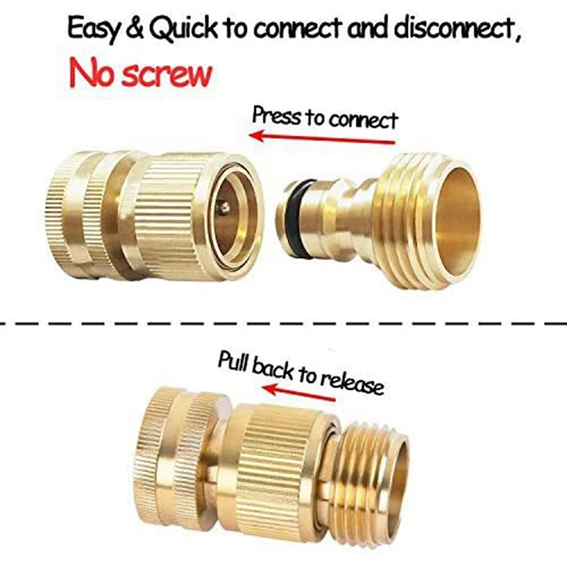 Hose Quick Connector Water Hose Qucik Connect Garden Hose Connectors Brass Hose Connectors Water Quick Connect Fittings