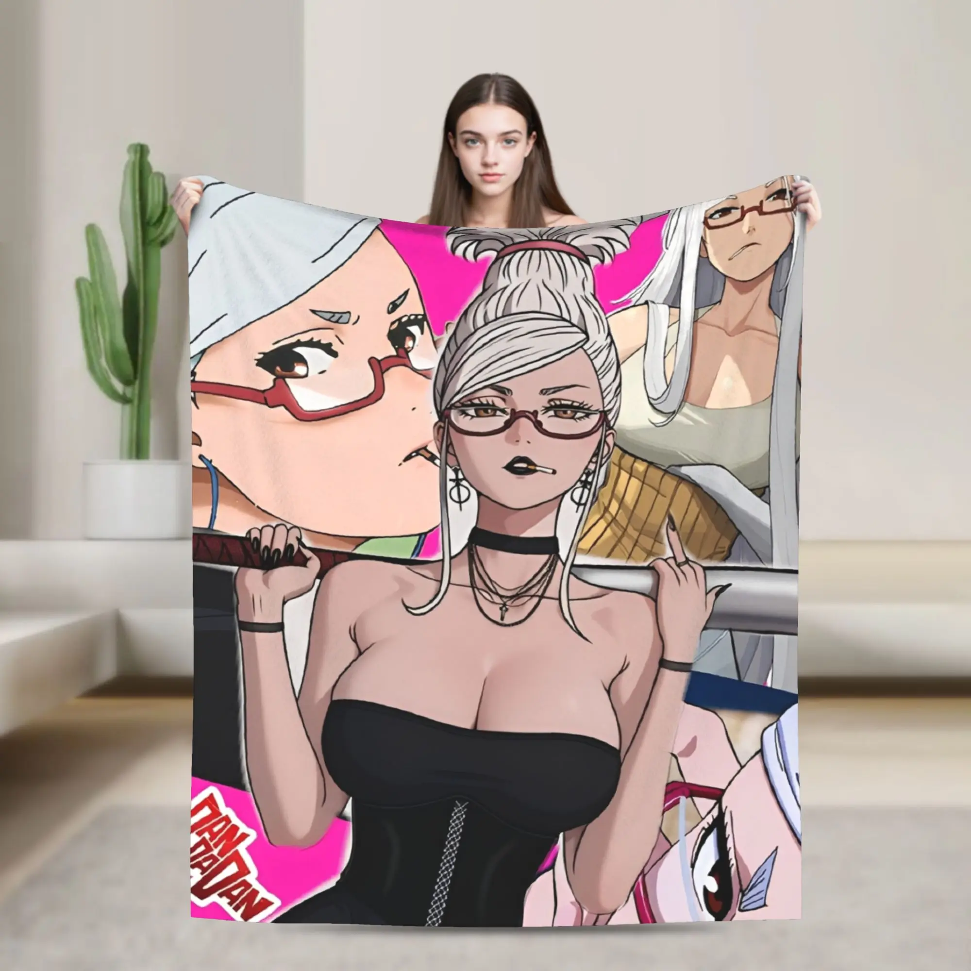 

Seiko Ayase Dandadan Anime Super Warm Blankets Camping Plush Throw Blanket Couch Bed Flannel Bedspread Sofa Bed Cover