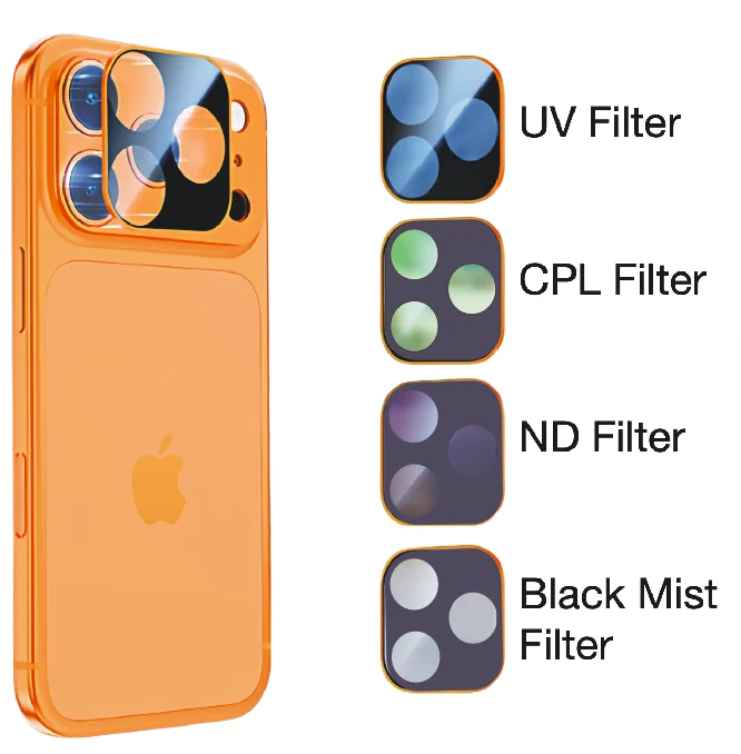 For iPhone 17 Pro Max /17 Pro 18 4in1 Mobile camera protective film ND UV CPL Black Pro-Mist Filter Professional effect view 2