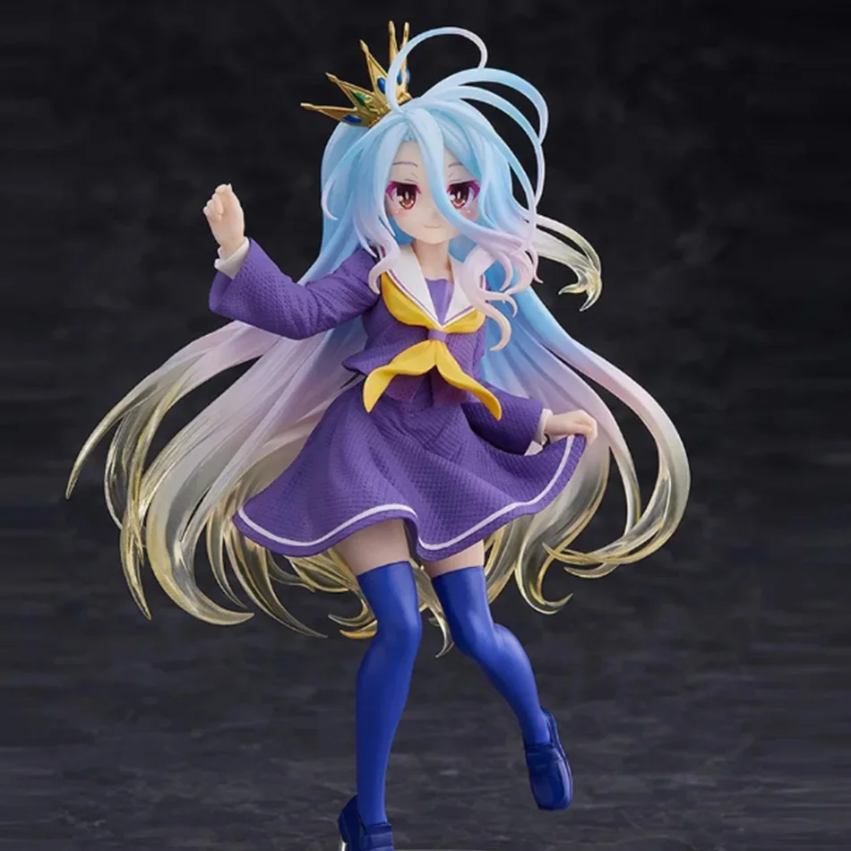 Branco Shiro No Game No Life Anime PVC Figura 18,5 cm Ornamento de ação Brinquedo modelo colecionável para presente de feriado