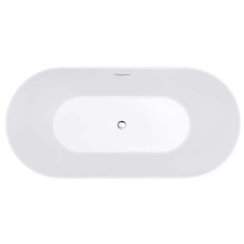 

Nordic minimalist, oval acrylic, freestanding integrated bathtub