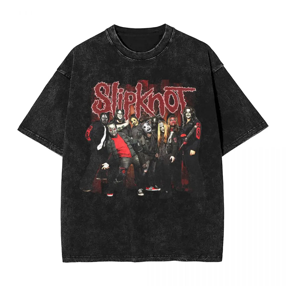 S-Slipknots Heavy Mental Band T Shirt Hip Hop Washed Short Sleeve Harajuku T-Shirts for Men Women Tops Streetwear Graphic Tees